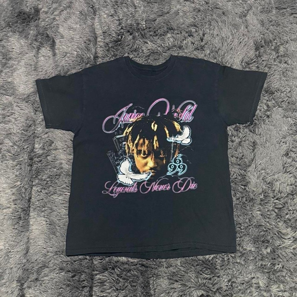 Juice WRLD black cotton t-shirt with graphic